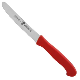 Eikaso Solingen Ontbijtmes – Gekarteld Lemmet – 11 cm – Rood – Voor Kaas en Worst