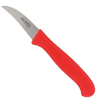 Metallo Gebogen Mes - RVS - 60 mm - Ergonomisch Antislip Handvat - Rood