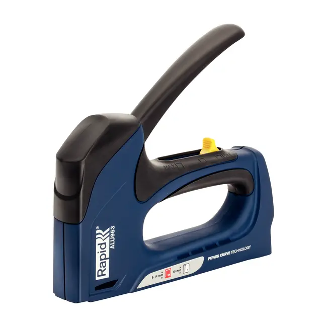 Rapid Handtacker ALU953 - Powercurve Technologie - Vermindert Krachtinspanning - Blauw/Geel