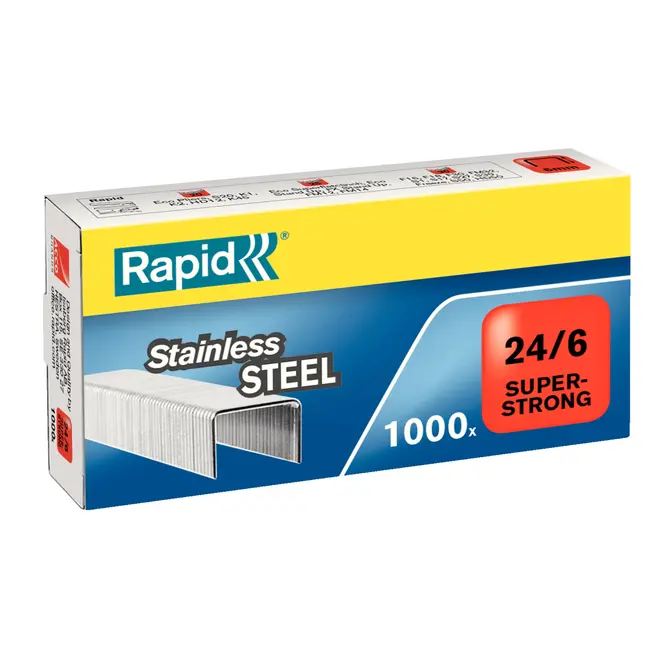 Rapid Super Sterke Nieten 24/6 - Roestvrij Staal - 1000 Stuks