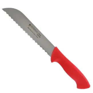 Metallo Professioneel Mes - Gekarteld RVS Lemmet - Ergonomisch Antislip Handvat - 210 mm - Rood