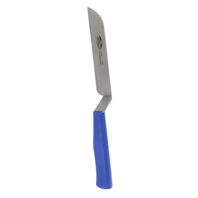 Metallo Spinaziemes – C60 staal – 150 mm – Blauw kunststof handvat – HACCP