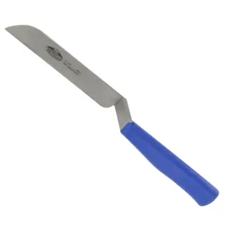 Metallo Spinaziemes – C60 staal – 150 mm – Blauw kunststof handvat – HACCP
