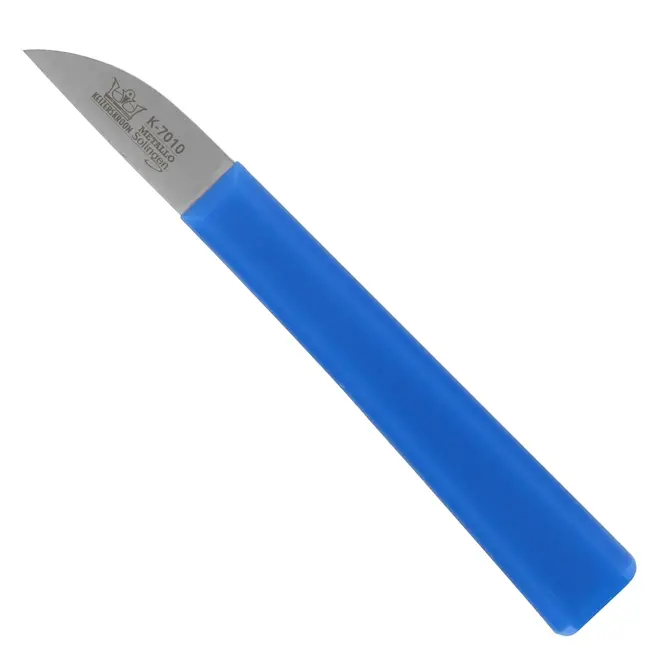 Metallo Mes – spitse punt – hoogwaardig staal – HACCP blauw – 40 mm