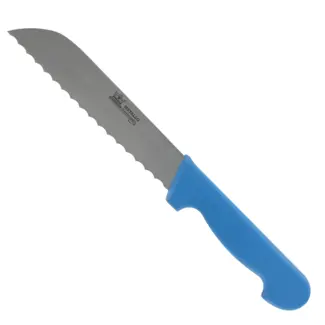 Metallo Professioneel Keukenmes - Gekarteld Lemmet - Ergonomisch Antislip Handvat - 180 mm - Blauw