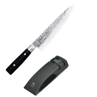 Yaxell Zen Geschenkset – 2-delig – Waterslijper en Koksmes 20 cm – 37 Lagen Damaststaal – Canvas-Micarta Heft
