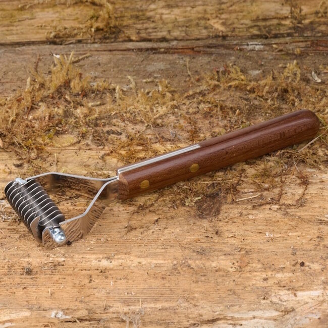 Mars Coat-King Uitdunkam voor Dierenvachten – Middelgroot – 3,5 mm – 10 Messen – Houten Handvat