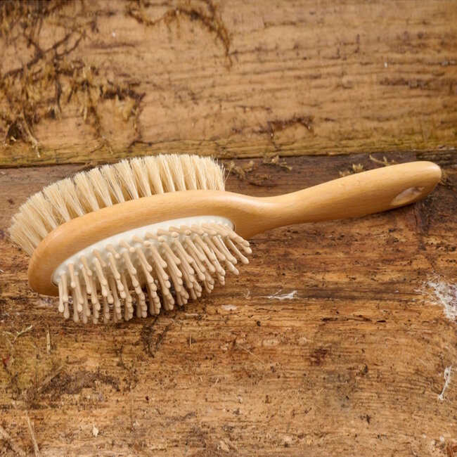 Mars Coat-King Paardenborstel – Natuurlijke Borstelharen & Houten Pinnen – Beukenhouten Handvat – 230 mm