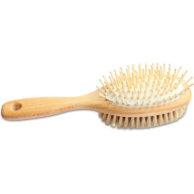 Mars Coat-King Paardenborstel – Natuurlijke Borstelharen & Houten Pinnen – Beukenhouten Handvat – 230 mm