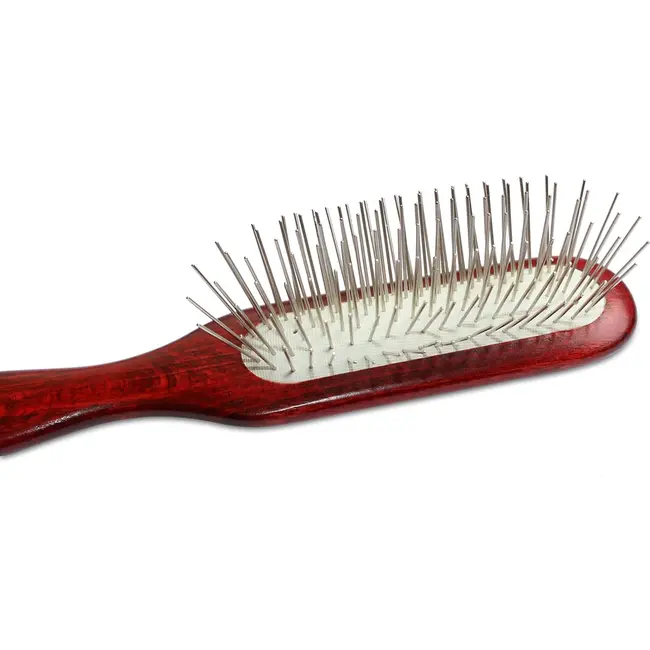 Mars Coat-King Kleine rechthoekige hondenborstel – beukenhout – roestvrijstalen pennen – ergonomische grip – Duits vakmanschap