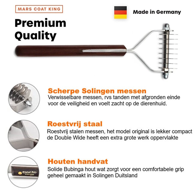 Mars Coat-King Trimmer voor lange vachten – 8 messen – Houten handvat – 3,2 mm afstand