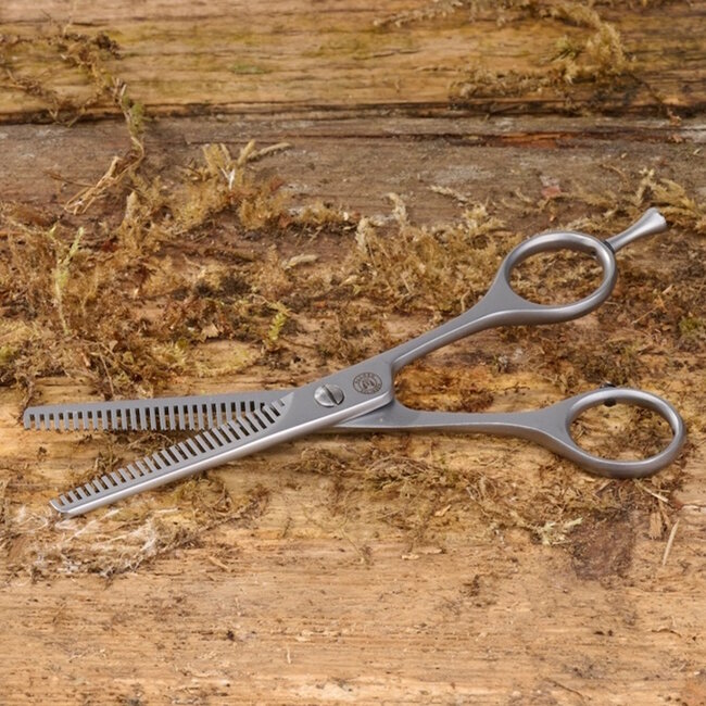 Mars Coat-King Dubbelzijdige effileerschaar – 28 tanden – roestvrij staal – 14 cm – ergonomisch ontwerp