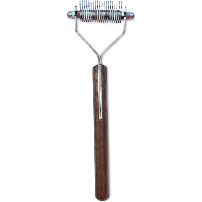 Mars Coat-King Trimmer met botte bladen – Verwijdert los haar – Houten handvat – 18 cm – Voor hondenverzorging
