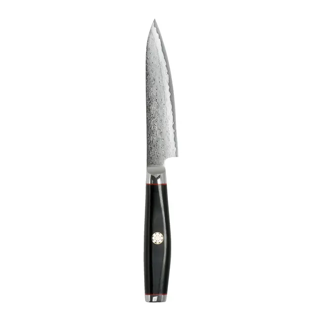 Yaxell Super Gou Ypsilon Universeelmes 12 cm – 193 Lagen Damaststaal – SG2 Staal – 63 HRC – Canvas-Micarta Heft – Japan