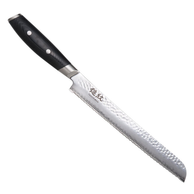 Yaxell Tsuchimon Messenset – 6-delig – Beukenhouten Magnetische Messenhouder met 5 Messen – 3 Lagen Damaststaal – VG10 Staal – Canvas-Micarta Heft