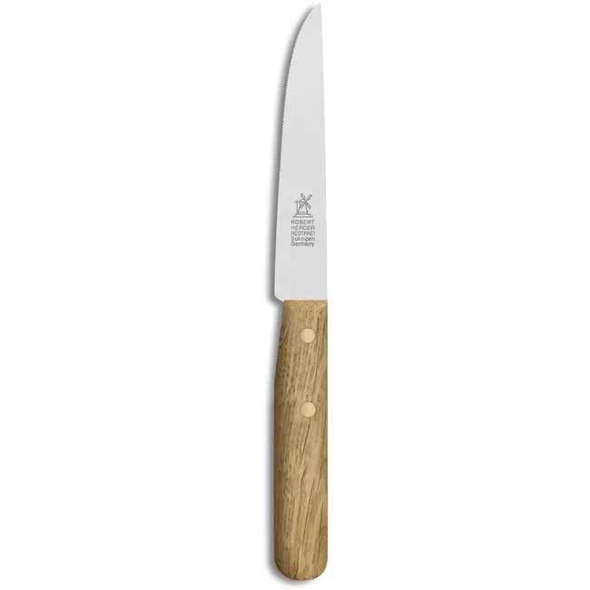 Robert Herder Steakmes – Buckels – RVS – Fijne Kartel – Lemmet 11 cm – Heft Eikenhout