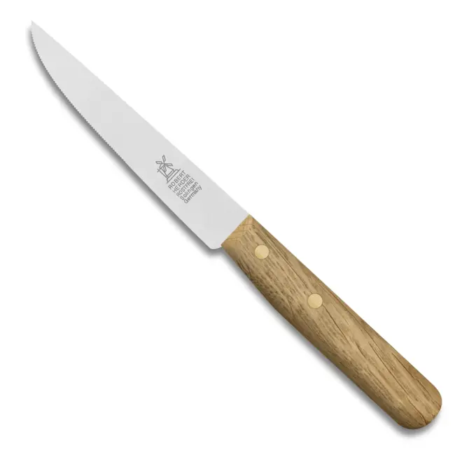 Robert Herder Steakmes – Buckels – RVS – Fijne Kartel – Lemmet 11 cm – Heft Eikenhout
