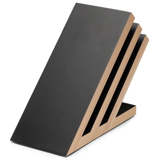 Yaxell Tsuchimon Messenset – 7-delig – Beukenhouten Magnetische Messenhouder met 6 Messen – 3 Lagen Damaststaal – VG10 Staal – Canvas-Micarta Heft