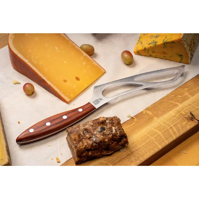 Robert Herder Kaasmes – Fromago Cio – RVS – Concave Golf – Lemmet 16 cm – Heft Pruimenhout