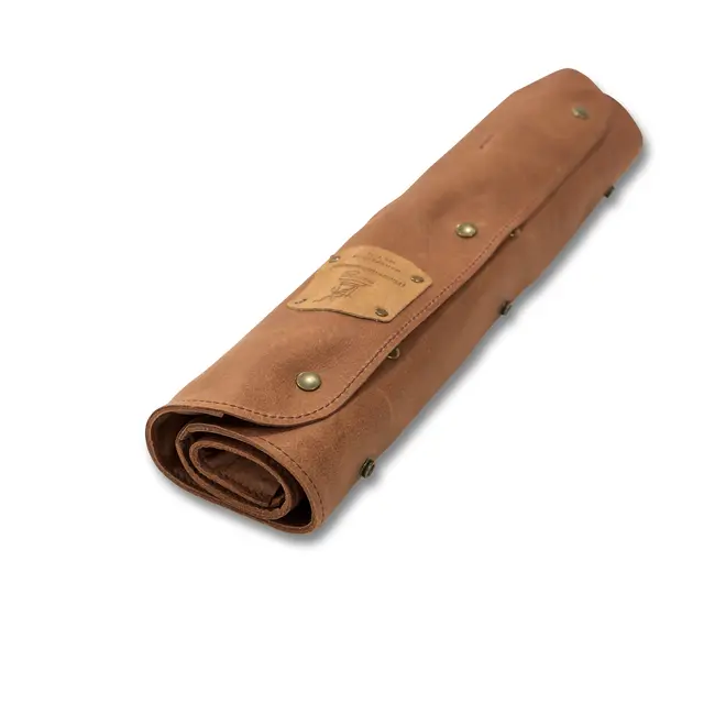 Robert Herder Messenfoudraal – Messenetui – Runderleer – tbv 3 Messen – Drukknopen – Bruin