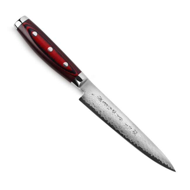 Yaxell Super Gou Messenset – 7-delig – Magnetisch 'Tower' Messenblok met 6 Messen – 161 Lagen Damaststaal – SG2 Staal – 63 HRC – Canvas-Micarta Heft