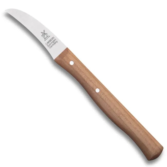 Robert Herder Molenmes – Schilmesje – Tourneermesje – Carbonstaal – Krom – Lemmet 60 mm – Heft Kersenhout