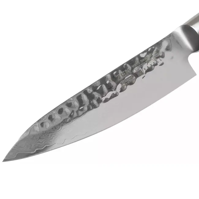 Yaxell Zen Universeelmes 12 cm – 37 Lagen Damaststaal – Canvas-Micarta Heft