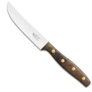 Robert Herder K-Steakmes – Breed – RVS – Glad – Lemmet 13 cm – Heft Walnotenhout
