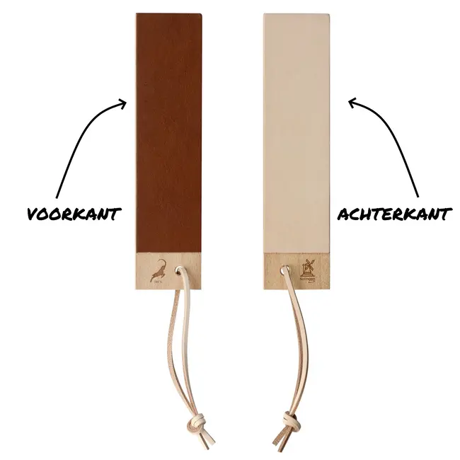 Robert Herder IBEX Pocket Strop Paddle – Leer – Fijn 10 micron en Ruw 20 micron – 185x45x10 mm