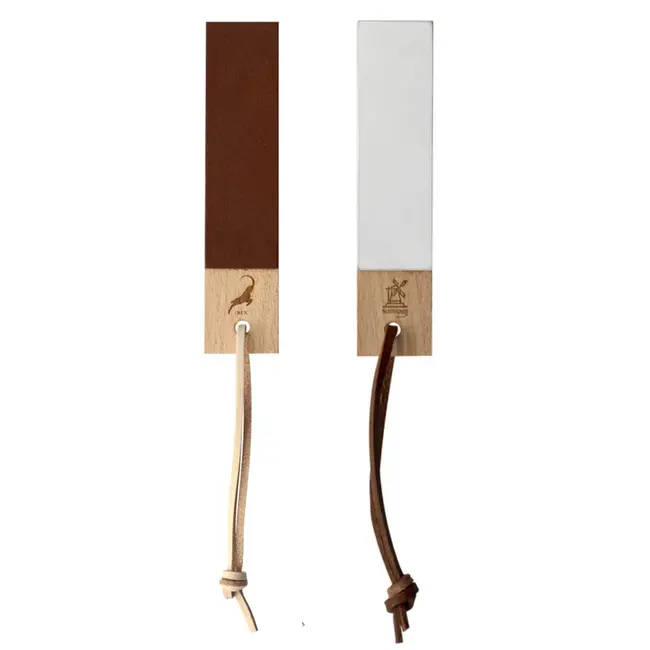 Robert Herder IBEX Pocket Strop Paddle – Keramiek en Leer – Korrel 1000 – Fijn 10 micron – 135x30x18 mm