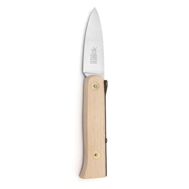 Robert Herder Lierenaar – Steakmes Zakmes – RVS – Lemmet 9 cm – Heft Beukenhout