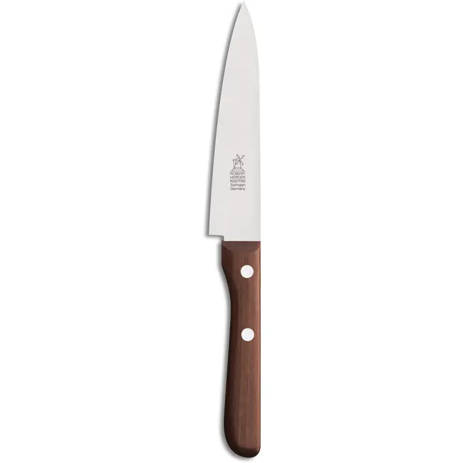 Robert Herder Universeelmes – Petty Omnivore – RVS – Middenspits – Lemmet 13 cm – Heft Pruimenhout