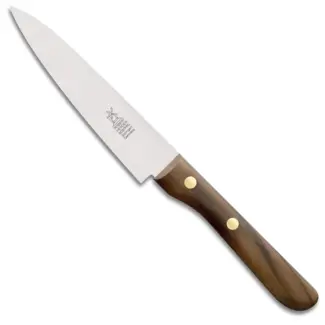 Robert Herder Universeelmes – Petty Omnivore – RVS – Middenspits – Lemmet 13 cm – Heft Walnotenhout