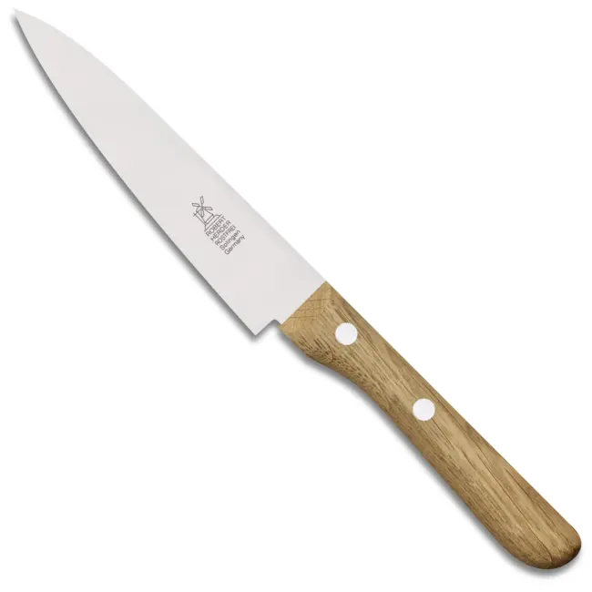 Robert Herder Universeelmes – Petty Omnivore – RVS – Middenspits – Lemmet 13 cm – Heft Eikenhout