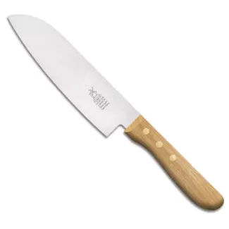 Robert Herder Santoku Koksmes – Carbonstaal – Lemmet 16,5 cm – Heft Eikenhout Robert Herder Santoku Koksmes – Carbonstaal – Lemmet 16,5 cm – Heft Eikenhout