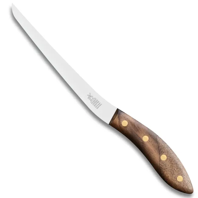 Robert Herder Fileermes SeaKnives – Edwin Vinke's – Flexibel – RVS – Lemmet 170 mm – Heft Walnotenhout