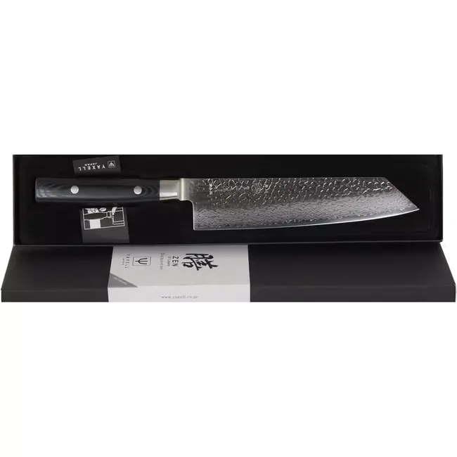 Yaxell Zen Kiritsuke Koksmes 20 cm – 37 Lagen Damaststaal – Canvas-Micarta Heft