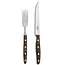 Robert Herder Windmühle Steakvork en Steakmes – RVS – Fijne Kartel – Lemmet 12,5 cm – Heft Walnotenhout