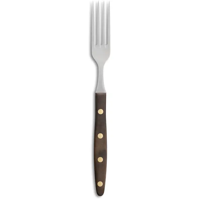 Robert Herder Windmühle Steakvork en Steakmes – RVS – Glad – Lemmet 12,5 cm – Heft Walnotenhout