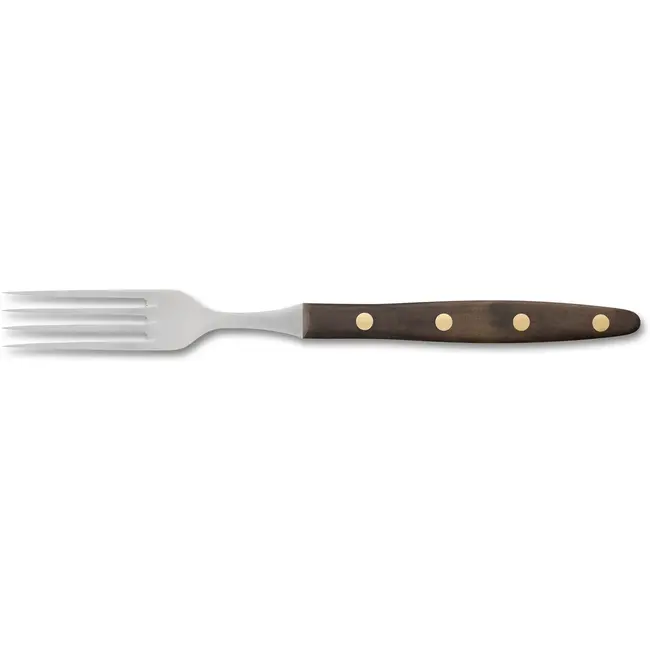 Robert Herder Windmühle Steakvork en Steakmes – RVS – Glad – Lemmet 12,5 cm – Heft Walnotenhout