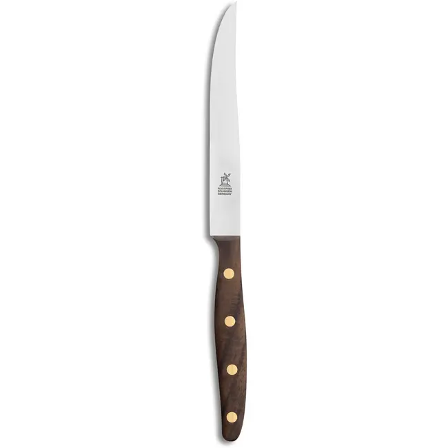 Robert Herder Windmühle Steakmes – RVS – Glad – Lemmet 12,5 cm – Heft Walnotenhout