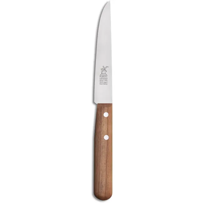 Robert Herder Steakmes – Buckels – RVS – Fijne Kartel – Lemmet 11 cm – Heft Kersenhout