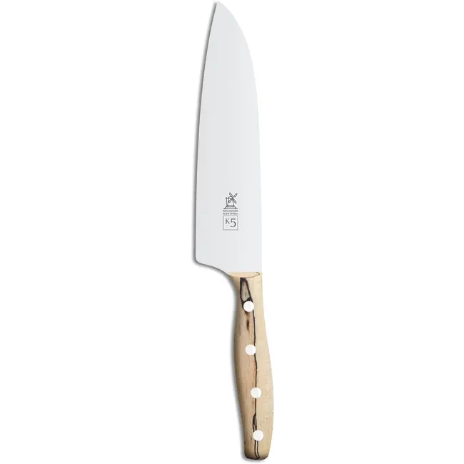 Robert Herder K5 Koksmes XL – RVS – Licht Gebogen – Lemmet 18 cm – Heft IJsbeukenhout