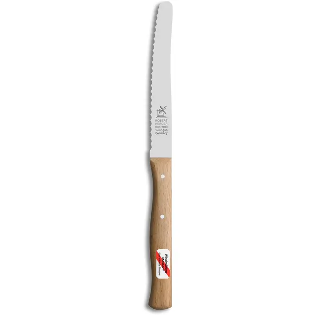 Robert Herder Tomatenmes – RVS – Rondspits – Lemmet 11 cm – Heft Beukenhout