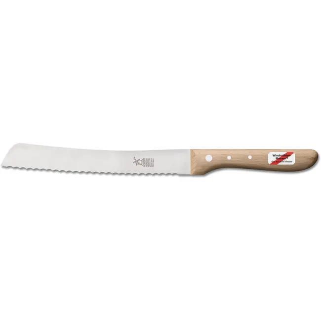 Robert Herder Broodmes met Golf – RVS – Handgeslepen – Lemmet 22 cm – Heft Beukenhout