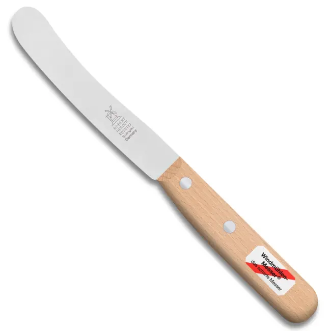 Robert Herder Ontbijtmes – Mini Buckels – RVS – Lemmet 100 mm – Heft Beukenhout