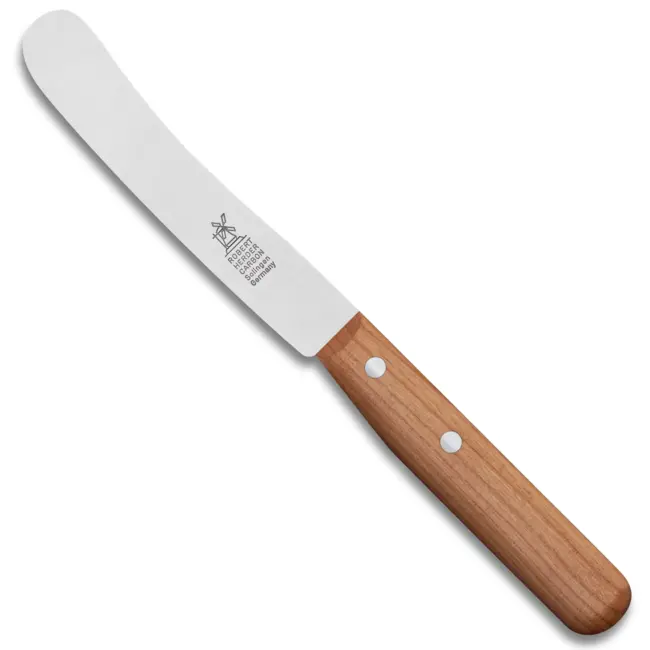 Robert Herder Ontbijtmes – Buckels – Carbonstaal – Lemmet 118 mm – Heft Kersenhout