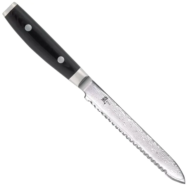 Yaxell Ran Tomatenmes 14 cm – 69 Lagen Damaststaal – VG10 Staal – 61 HRC – Canvas-Micarta Heft