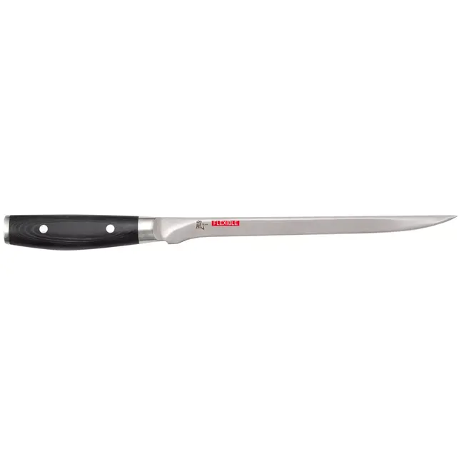 Yaxell Ran Fileermes 23 cm – Flexibel – VG10 Staal – 61 HRC – Canvas-Micarta Heft
