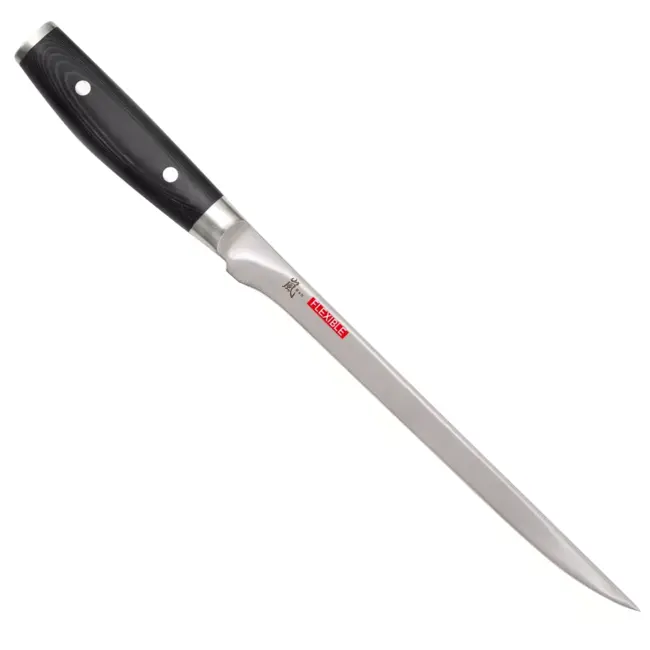 Yaxell Ran Fileermes 23 cm – Flexibel – VG10 Staal – 61 HRC – Canvas-Micarta Heft